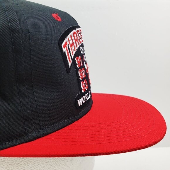 Chicago Bulls Three-Peat Snapback Hat Vintage 1993 World Champions Youngan NWOT - Picture 13 of 13